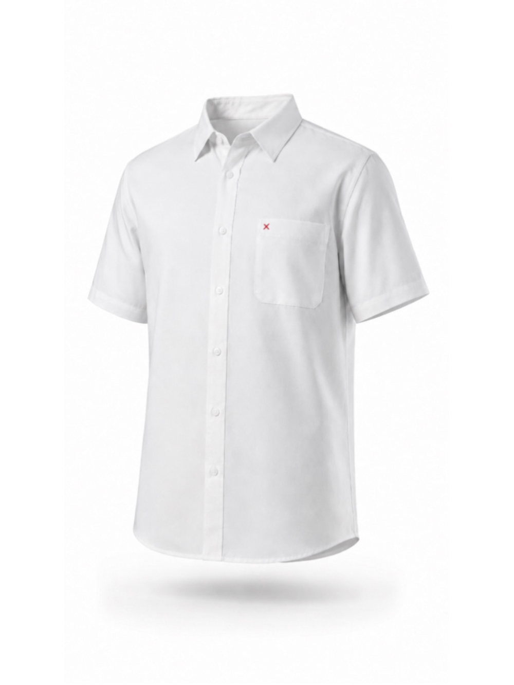 SHEIN Men's 2XL White Button Front Short Sleeve Shirt NWT